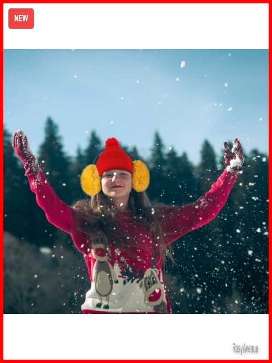 2 Pcs Knit Beanie & Faux Fur Ear Muffs Set Winter Warm Outdoor Accessories Gift main image 4